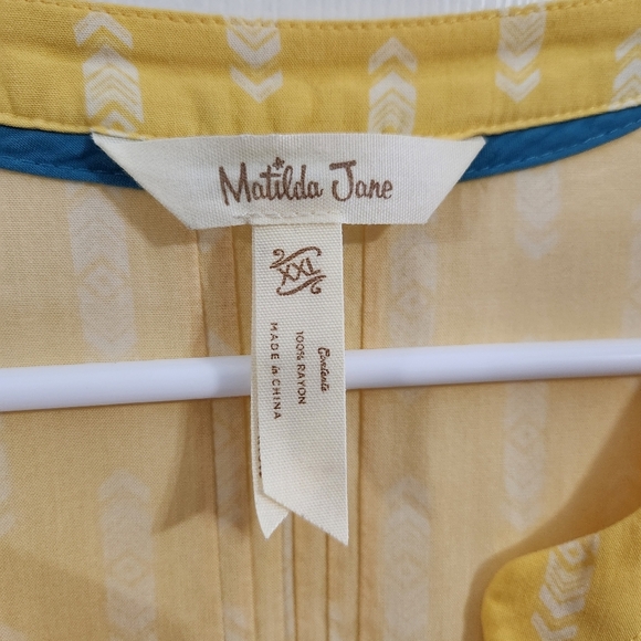 Matilda Jane golden hour yellow button up tribal tunic cottagecore women XXL - Picture 4 of 11